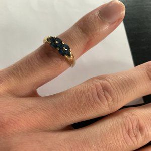 Australian Sapphire Marquise Band, 14K Gold Ring